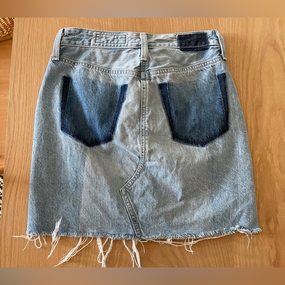 AG Adriano Goldschmied The Sandy Two Toned Denim Mini Skirt, Size 24••• - Picture 4 of 13